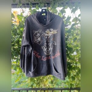 🐺🚚||•Vintage 1990s “The Last Wolf” Hoodie – Daniels’ Truck Stop•||🚛🐺